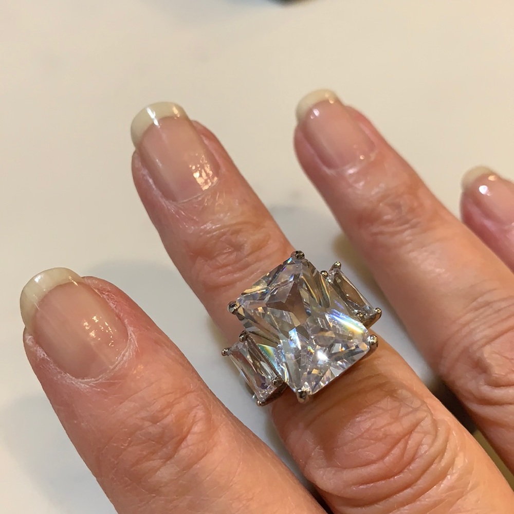 Ladies Cz set in stainless steel